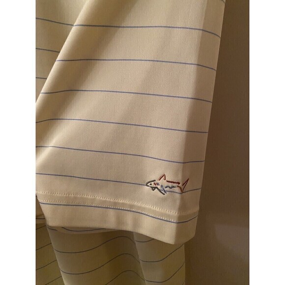 Men’s Greg Norman yellow stripe golf shirt size large - Picture 3 of 5